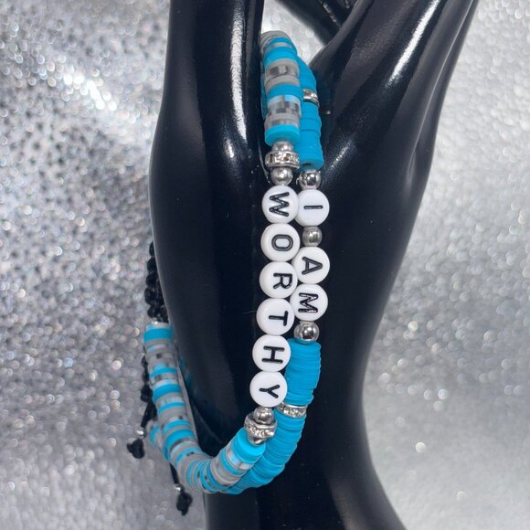 Handmade Affirmation Bracelet Set - Size7 1/2 - Picture 2 of 3